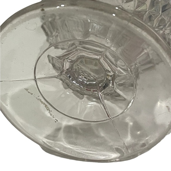 EAPG Sawtooth Diamond Hobnail Pressed Glass spooner 5 1/2 inches - Picture 6 of 9